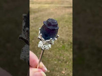 Fluorite Rose Silvertone Metal Hairpin/Scepter #8