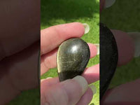 Natural Golden Sheen Obsidian Pearshape Large Cabochon #4