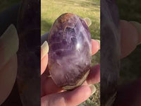 Amethyst Mixed with Stripe Agate Palm Stone #5 (small rainbows)
