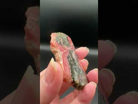 Natural Rhodochrosite Slab #15 – Rosy Pink Mineral Specimen with Dramatic Dark Matrix