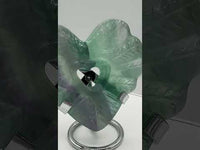 Rainbow Fluorite Decorative Carved Heart with Stand #5
