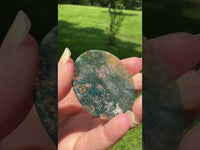 Moss Agate Polished Round Slice #33