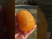 Orange Calcite Skull Carving #2