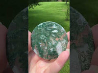Moss Agate Polished Round Slice #25