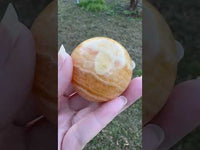 Yellow Calcite Stripe Sphere #4