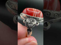 Vintage Style Carnelian Stainless Steel Adjustable Ring #2