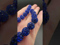 Royal Blue Rhinestone Pave Bead Strand – Graduated Sparkle Beads for Jewelry Making
