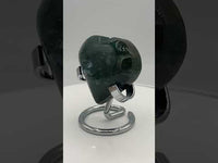 Moss Agate Carved Heart #4