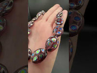 Purple Czech Glass Peacock Eye Oval Bead Strand – Iridescent Jewelry Making Beads