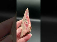 Natural Rhodochrosite Slab #19 – Pink Banded Mineral Specimen with Gray Matrix