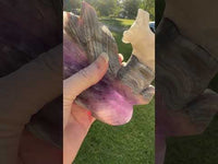 Amethyst Mixed Agate Nine-Tailed Fox Carving #2