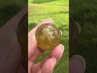 Yellow with Purple Fluorite Sphere #18