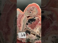 Rhodochrosite Slab #7 – Pink Banded Rhodochrosite with Black Matrix & Natural Cavities