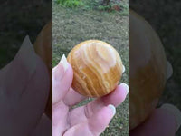 Yellow Calcite Stripe Sphere #5
