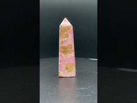 Rhodochrosite Four-Sided Tower #8 – Rosy Pink with Cream & Natural Matrix