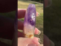 Amethyst Mixed with Stripe Agate Palm Stone #4 (small rainbows)