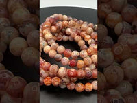 Fire Agate 6mm Bracelet Three Piece Set