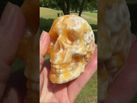 Yellow and White Mixed Calcite Skull #1