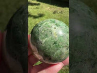 Natural Green Diopside Crystal Sphere 327g – Polished Gemstone #3