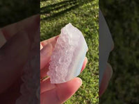 Lavender Amethyst Cluster with Polished Agate Freeform