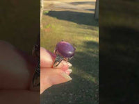 Natural Purple Lepidolite Rings