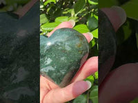 Moss Agate Carved Heart #4