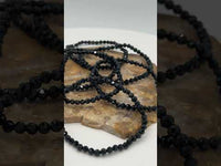 Black Spinel 4mm Faceted 7.5” Stretch Bracelet