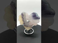 Rainbow Fluorite Decorative Carved Heart with Stand #2