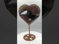 Large Amethyst Agate Heart with Stand #1