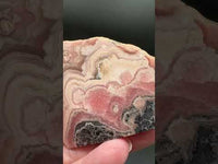 Rhodochrosite Slab #2 – Pink & Cream Banded Polished Collector Specimen