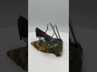 Handmade Fluorescent Ruby in Zoisite, Africa and Mahogany Sheen Obsidian, Glass Buttes, OR, Dagger
