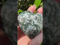 Moss Agate Carved Heart #3