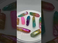 Aura Colorful Clear Quartz Points Large