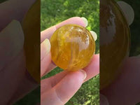 Yellow with Purple Fluorite Sphere #15