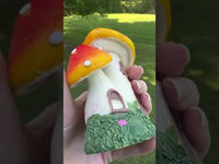 Orange & Yellow Mushroom Fairy House – Lightweight Whimsical Décor