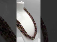 Natural 3mm Faceted Rainbow Tourmaline Necklace