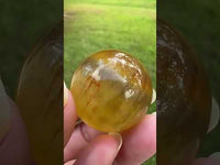 Yellow with Purple Fluorite Sphere #17