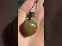 Unakite Perfume/Essential Oil Bottle Necklace