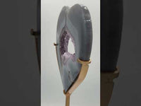 Large Amethyst Agate Heart with Stand #2