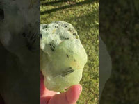 Prehnite mixed with Green Tourmaline Raw Specimen #5