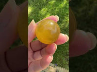 Mostly Yellow with Purple Fluorite Sphere #11