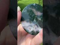 Moss Agate Polished Round Slice #23