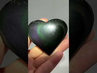 Rainbow Sheen Obsidian Heart #8