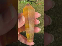 Carved Fluorite Scepter with Rainbows #7