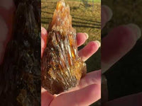 Natural Amber Calcite Raw Specimen UV Reactive #7