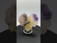 Rainbow Fluorite Decorative Carved Heart with Stand #6