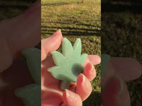 Green Aventurine Cannabis Leaf Carving #4