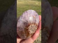 Amethyst Mixed with Stripe Agate Palm Stone #7