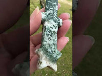 Moss Agate Carved Knife