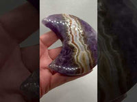 Amethyst Lace Agate Large Moon #1